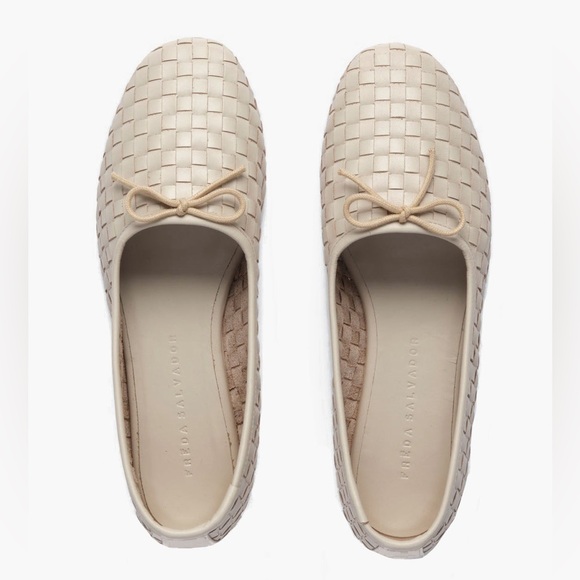 NEW IN BOX 〰️ FREDA SALVADOR roma ballet flat in crystal woven leather - Picture 4 of 6